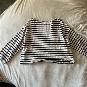Levi's Navy and White Striped Top